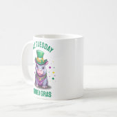 Whimsical Mardi Gras Fat Dienstag Hippo Kaffeetasse (Vorderseite Links)