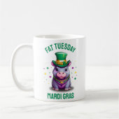 Whimsical Mardi Gras Fat Dienstag Hippo Kaffeetasse (Links)