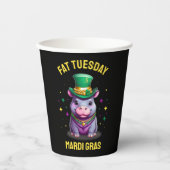 Whimsical Mardi Gras Fat Dienstag Hippo Pappbecher (Vorderseite)