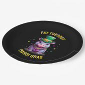 Whimsical Mardi Gras Fat Dienstag Hippo Pappteller (Schrägansicht)