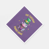 Whimsical Mardi Gras Fat Dienstag Hippo Serviette (Ecke)