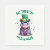 Whimsical Mardi Gras Fat Dienstag Hippo Serviette (Vorderseite)