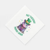 Whimsical Mardi Gras Fat Dienstag Hippo Serviette (Ecke)
