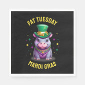 Whimsical Mardi Gras Fat Dienstag Hippo Serviette (Vorderseite)
