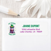 Whimsical Mardi Gras Fat Dienstag Hippo Sticker (Insitu)