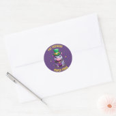 Whimsical Mardi Gras Fat Dienstag Hippo Sticker (Umschlag)