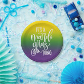 Whimsical Mardi Gras Party Typography Design Ombre Pappteller (Party)