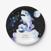 Whimsical Marine Fun Shark Birthday Pappteller (Vorderseite)