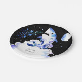 Whimsical Marine Fun Shark Birthday Pappteller (Schrägansicht)