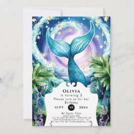 Whimsical Marine Mermaid Birthday Einladung
