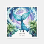 Whimsical Marine Mermaid Birthday Serviette (Vorderseite)