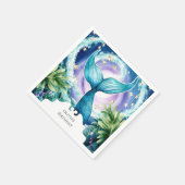 Whimsical Marine Mermaid Birthday Serviette (Ecke)