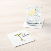Whimsical Martini Illustration Geburtstag Rechteckiger Pappuntersetzer (Vor Ort)