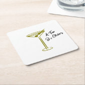 Whimsical Martini Illustration Geburtstag Rechteckiger Pappuntersetzer (angewinkelt)