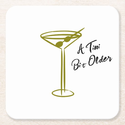 Whimsical Martini Illustration Geburtstag Rechteckiger Pappuntersetzer (Vorderseite)