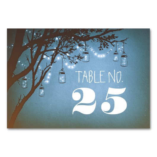 Whimsical Maurerstrahler und Saitenleuchten Tischn Tischnummer (Vorderseite)