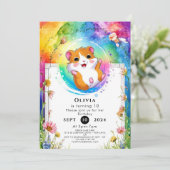 Whimsical Meadow Hamster Geburtstag Einladung (Stehend Vorderseite)