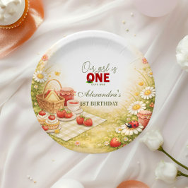 Whimsical Meadow Lady Bug 1st Birthday Pappteller