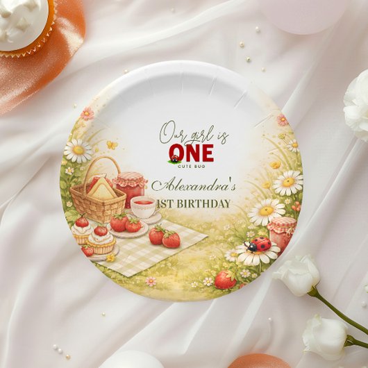 Whimsical Meadow Lady Bug 1st Birthday Pappteller