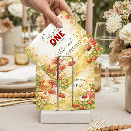 Whimsical Meadow Lady Bug 1st Birthday Serviette