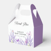 Whimsical Meadow Lavender Butterfly Babydusche Geschenkschachtel (Rückseite)