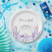 Whimsical Meadow Lavender Butterfly Babydusche Pappteller (Party)