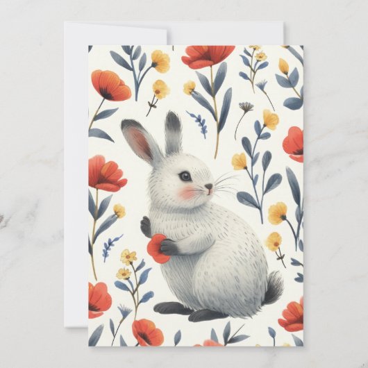 Whimsical Meadow Personalized Easter Brunch Einladung (Rückseite)