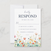 Whimsical Meadow Wedding RSVP-Karte RSVP Karte (Vorderseite)