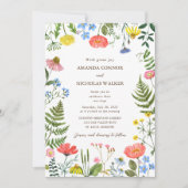 Whimsical Meadow Wildblumen Hochzeitseinladung Einladung (Vorderseite)
