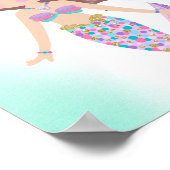 Whimsical Meerjungfrau Kinder Kinderzimmer drucken Poster (Ecke)