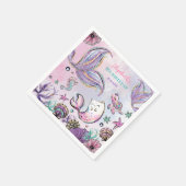 Whimsical Meerjungfrau Unterwasser Pool Party Gebu Serviette (Ecke)