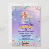 Whimsical Meerjungfrau zum Geburtstag Einladung fü (Vorderseite)