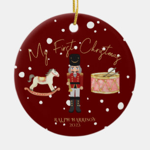 Whimsical Mein erster WeihnachtsNutcracker Kinder Keramik Ornament