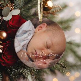 Whimsical Mein erstes Weihnachtsbaby-Foto Keramik Ornament