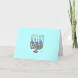 Whimsical Menorah Hanukkah Grußkarte Dankeskarte