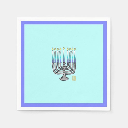 Whimsical Menorah Paper Napkin Serviette (Vorderseite)