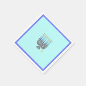 Whimsical Menorah Paper Napkin Serviette (Ecke)