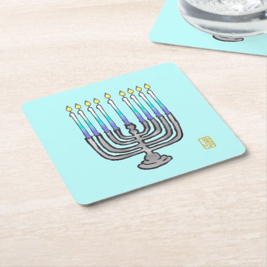 Whimsical Menorah Rechteckiger Pappuntersetzer (angewinkelt)