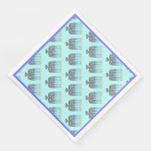 Whimsical Menorahs Paper Dinner Napkin Serviette (Ecke)