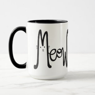 Whimsical MEOW Moderne Minimalistische Schwarze Ka Tasse