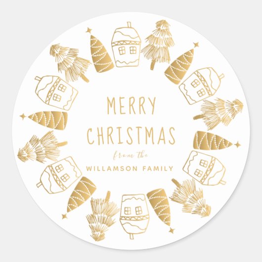 Whimsical MerChristmas Custom Umschlag Aufkleber (Vorderseite)