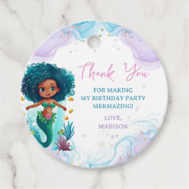 Whimsical Mermaid Birthday Party Danke Geschenkanhänger