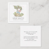 Whimsical Mermaid Children's Book Author Square B Quadratische Visitenkarte (Vorne/Hinten)