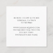 Whimsical Mermaid Children's Book Author Square B Quadratische Visitenkarte (Rückseite)