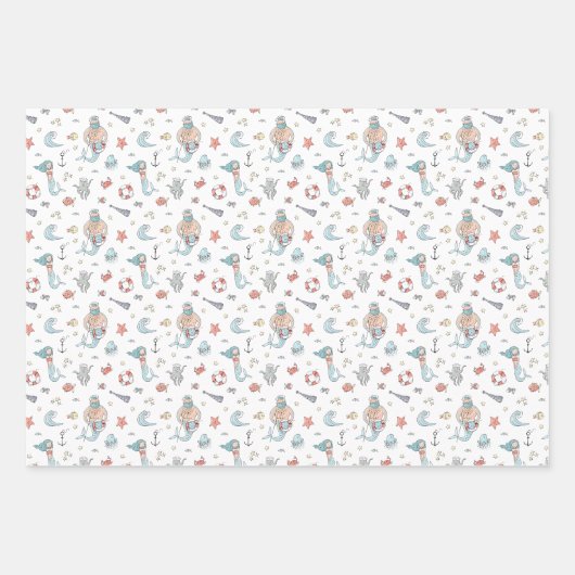 Whimsical Mermaid Geschenkpapier Set (Vorderseite 3)