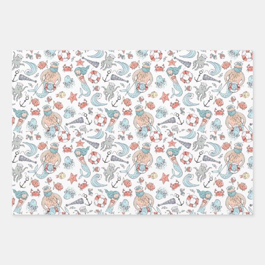 Whimsical Mermaid Geschenkpapier Set (Vorderseite)