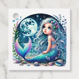 Whimsical Mermaid Girl Birthday Party Danke Geschenkanhänger
