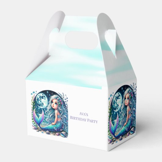 Whimsical Mermaid Girl Birthday Party Geschenkschachtel (Vorderseite)