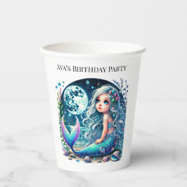 Whimsical Mermaid Girl Birthday Party Pappbecher