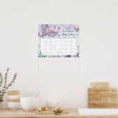 Whimsical Mermaid Guess Baby's Ankunft Geburtsspie Poster (Küche)